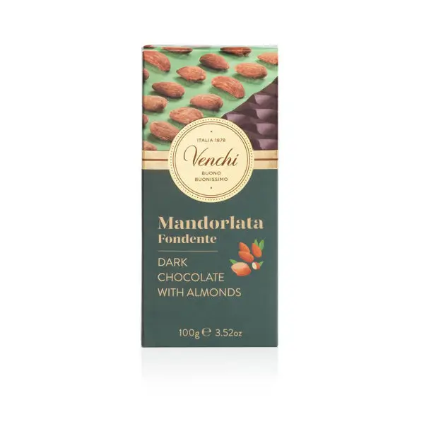 Horká čokoláda s celými mandľami, 95 g