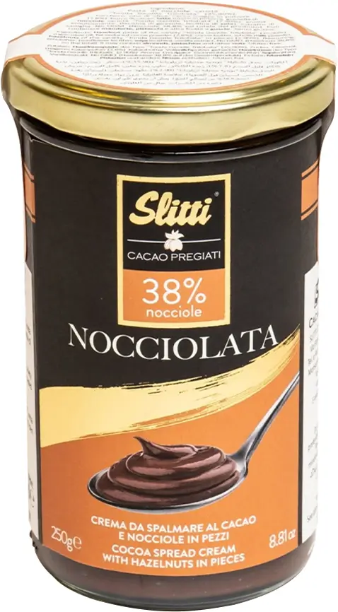 Lieskovcová 38 % čokoládová nátierka s kúskami lieskovcov Nocciolata, 250 g