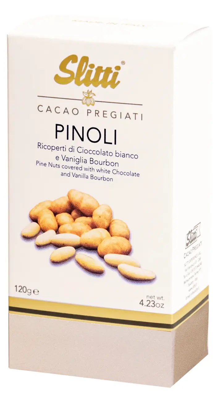 Píniové oriešky v bielej čokoláde - Pinoli, 120 g